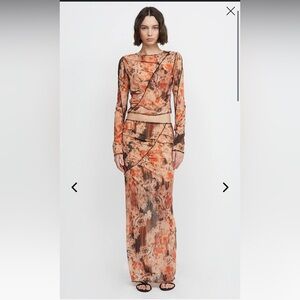 $530 BEC + BRIDGE Averil Gathered Top And Skirt in Glitch Floral
